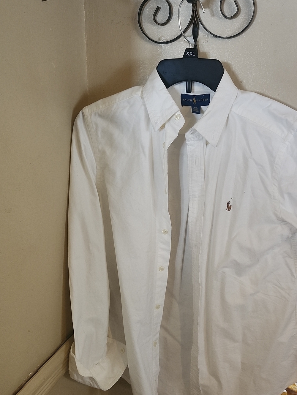 Ralph Lauren White Long-Sleeve Button-Down Shirt